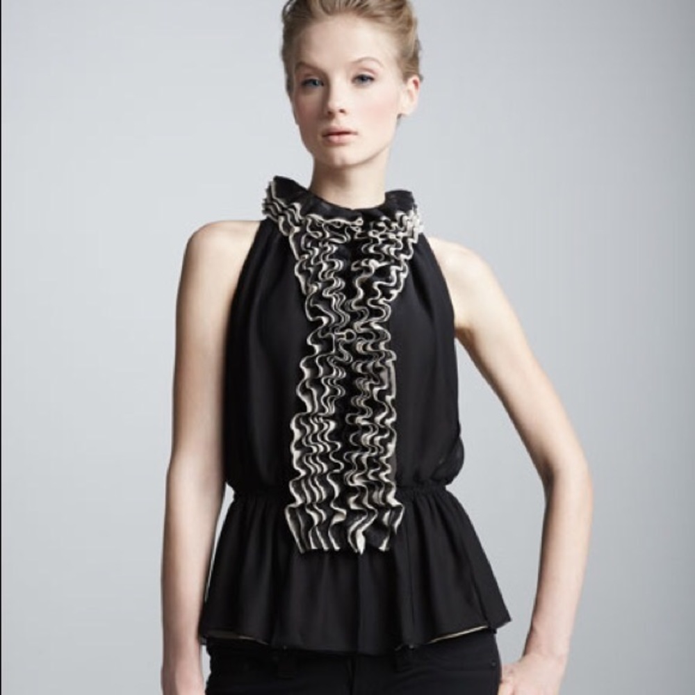 Neiman Marcus Robert Rodriguez Ruffle Top